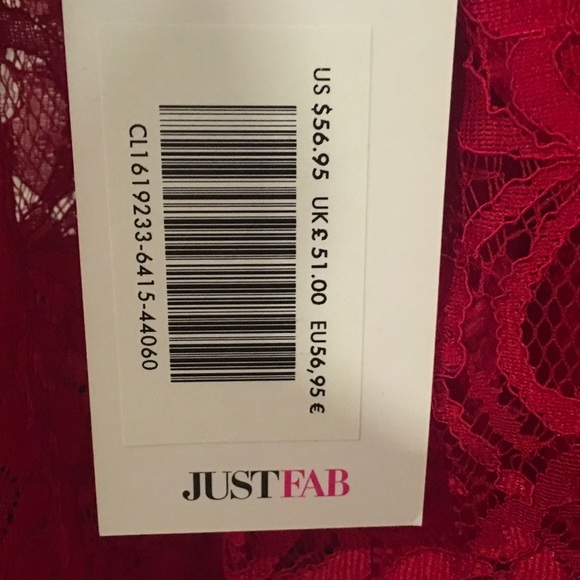 JUST FAB RED LACE LONG SLEEVED MINI DRESS SIZE XXL - Picture 4 of 5